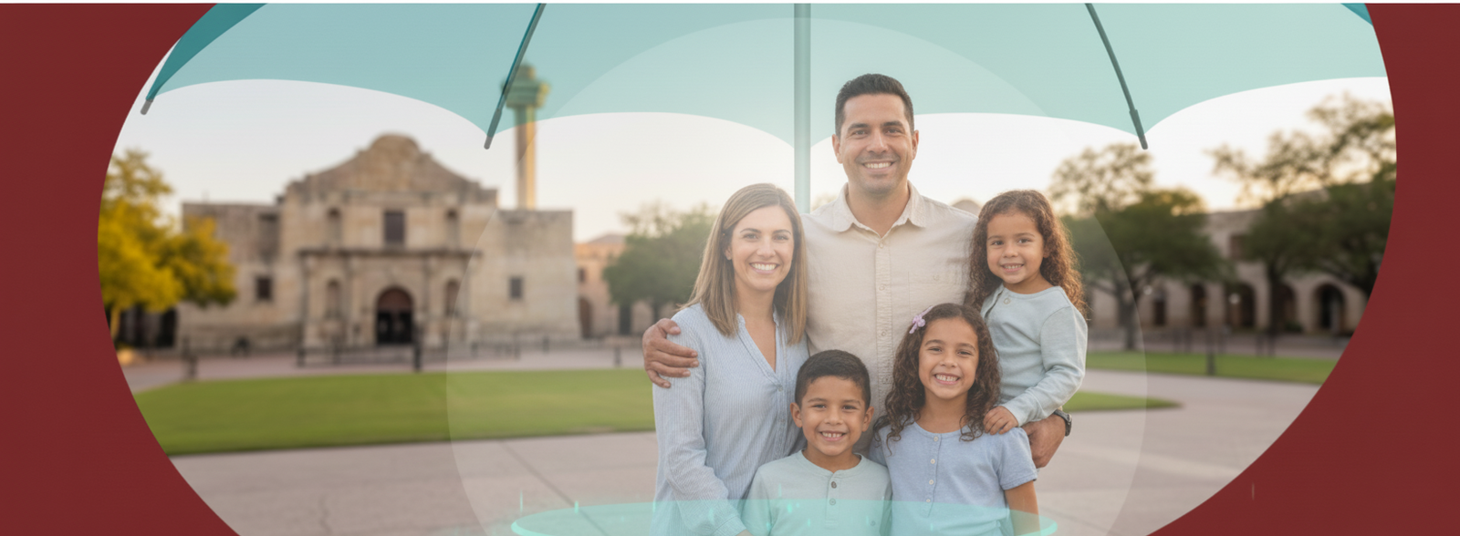 Familia protegida por Umbrella Insurance